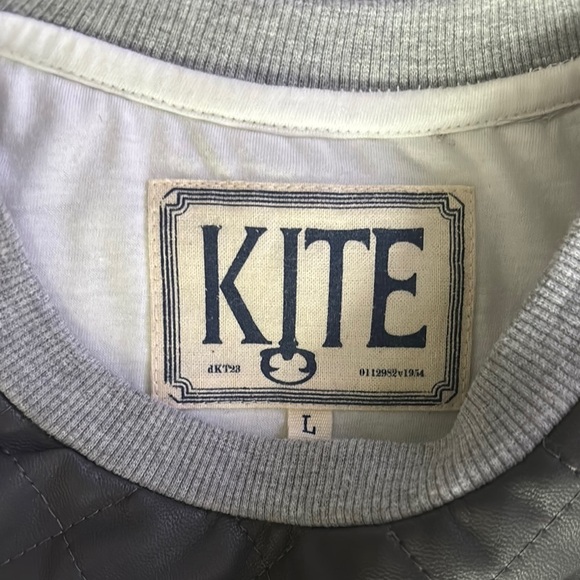 KITE Gray Quilted panel Men's Sweater Sz L - Picture 5 of 11